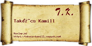 Takács Kamill névjegykártya