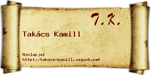 Takács Kamill névjegykártya