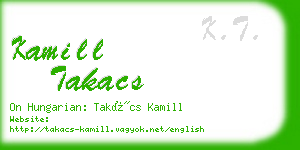 kamill takacs business card